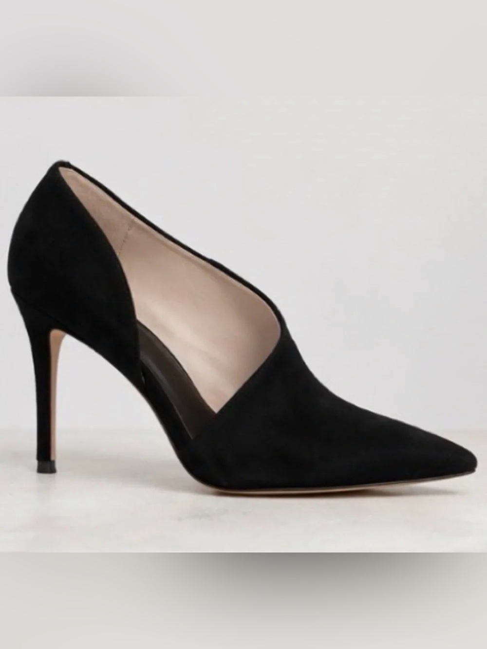 NEW Something Navy Dina Suede
D'Orsay Pumps Black Pointed Toe
Stiletto Women